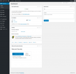 Page screenshot: Dashboard &lsaquo; Test site &mdash; WordPress
