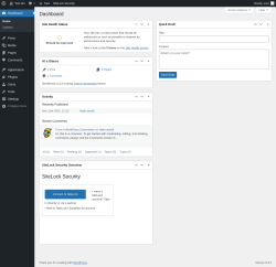 Page screenshot: Dashboard &lsaquo; Test site &mdash; WordPress