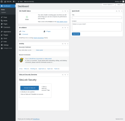 Page screenshot: Dashboard &lsaquo; Test site &mdash; WordPress