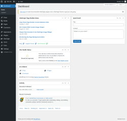 Page screenshot: Dashboard &lsaquo; Test site &mdash; WordPress
