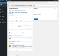 Page screenshot: Dashboard &lsaquo; Test site &mdash; WordPress
