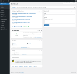 Page screenshot: Dashboard &lsaquo; Test site &mdash; WordPress