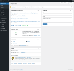 Page screenshot: Dashboard ‹ Test site — WordPress