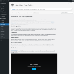 Page screenshot: SiteOrigin Page Builder &lsaquo; Test site &mdash; WordPress