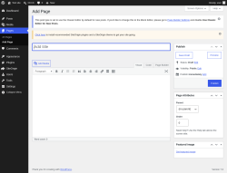 Page screenshot: Add Page &lsaquo; Test site &mdash; WordPress
