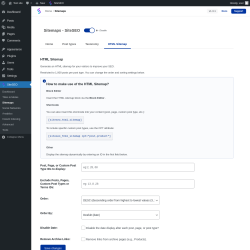 Page screenshot: SiteSEO → Sitemaps → HTML Sitemap
