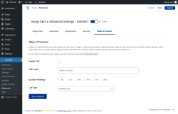 Page screenshot: SiteSEO → Advanced → Table of content