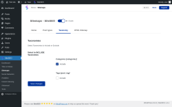 Page screenshot: SiteSEO → Sitemaps → Taxonomy