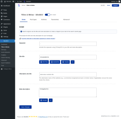 Page screenshot: SiteSEO &rarr; Titles & Metas