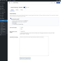 Page screenshot: SiteSEO &rarr; Instant Indexing