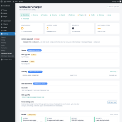 Page screenshot: Settings &rarr; SiteSuperCharger