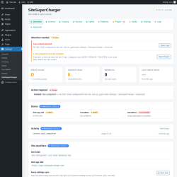 Page screenshot: Settings &rarr; SiteSuperCharger