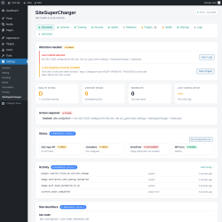 Page screenshot: Settings &rarr; SiteSuperCharger