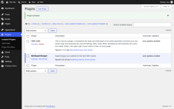 Page screenshot: Plugins &lsaquo; Test site &mdash; WordPress