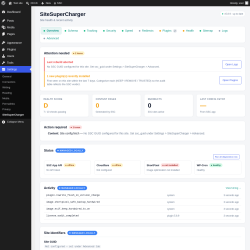 Page screenshot: Settings &rarr; SiteSuperCharger