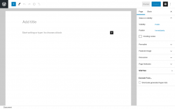 Page screenshot: Add New Page ‹ Test site — WordPress