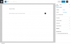Page screenshot: Add New Page ‹ Test site — WordPress