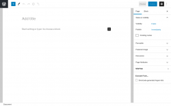 Page screenshot: Add New Page ‹ Test site — WordPress