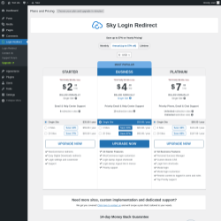 Page screenshot: Login Redirect → Upgrade  ➤