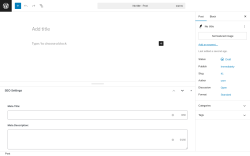 Page screenshot: Add Post &lsaquo; Test site &mdash; WordPress