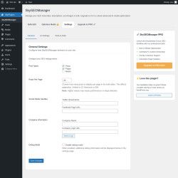 Page screenshot: SkyPlugins &rarr; Settings