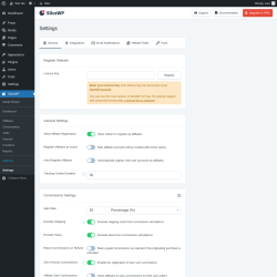 Page screenshot: SliceWP → Settings
