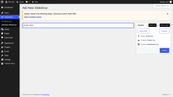 Page screenshot: Slideshows &rarr; Add New Slideshow