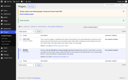 Page screenshot: Plugins &lsaquo; Test site &mdash; WordPress