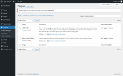 Page screenshot: Plugins &lsaquo; Test site &mdash; WordPress