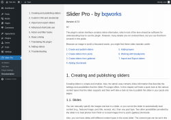 Page screenshot: Slider Pro &rarr; Documentation