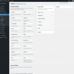 Page screenshot: Widgets &lsaquo; Test site &mdash; WordPress