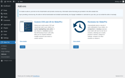 Page screenshot: Slider Pro &rarr; Add-ons