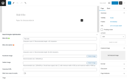 Page screenshot: Add New Page &lsaquo; Test site &mdash; WordPress