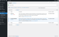 Page screenshot: Plugins &lsaquo; Test site &mdash; WordPress