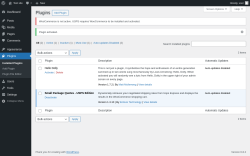 Page screenshot: Plugins ‹ Test site — WordPress