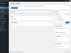 Page screenshot: Portfolios &rarr; Add New