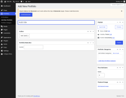 Page screenshot: Portfolios &rarr; Add New Portfolio