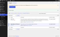Page screenshot: Plugins &lsaquo; Test site &mdash; WordPress
