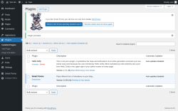Page screenshot: Plugins ‹ Test site — WordPress