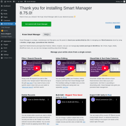 Page screenshot: Smart Manager ‹ Test site — WordPress
