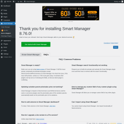 Page screenshot: Smart Manager → Docs & Support → 
				FAQ's			