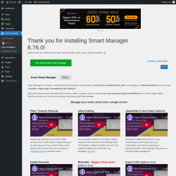 Page screenshot: Smart Manager ‹ Test site — WordPress