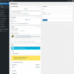 Page screenshot: Dashboard &lsaquo; Test site &mdash; WordPress
