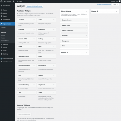Page screenshot: Widgets &lsaquo; Test site &mdash; WordPress