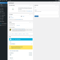 Page screenshot: Dashboard &lsaquo; Test site &mdash; WordPress