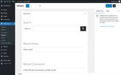 Page screenshot: Widgets &lsaquo; Test site &mdash; WordPress