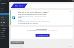 Page screenshot: Smart Search &rarr; Stop Words