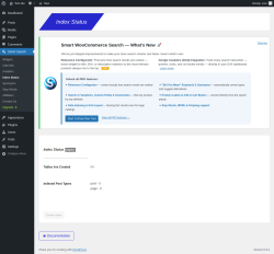 Page screenshot: Smart Search &rarr; Index Status