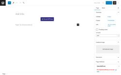 Page screenshot: Add New Page ‹ Test site — WordPress