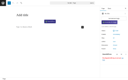 Page screenshot: Add Page ‹ Test site — WordPress